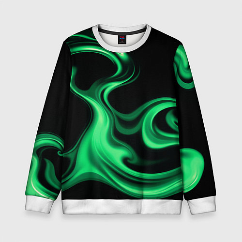 Детский свитшот Color green smoke / 3D-Белый – фото 1