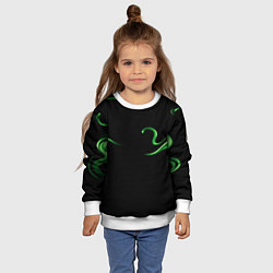 Свитшот детский The color is light green abstraction, цвет: 3D-белый — фото 2