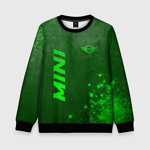 Детский свитшот Mini - green gradient вертикально / 3D-Черный – фото 1