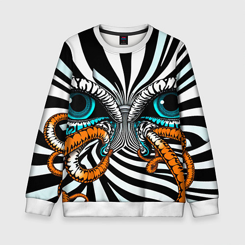 Детский свитшот Глаз и щупальца / 3D-Белый – фото 1