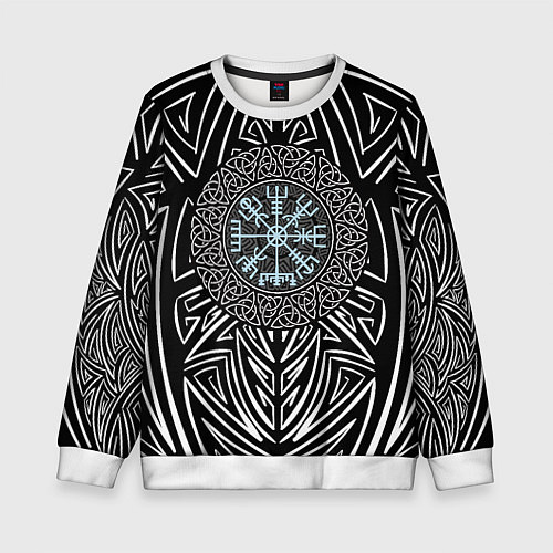 Детский свитшот Этнический узор с компасом жизни / 3D-Белый – фото 1