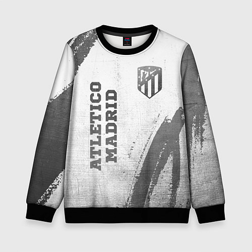 Детский свитшот Atletico Madrid - white gradient вертикально / 3D-Черный – фото 1