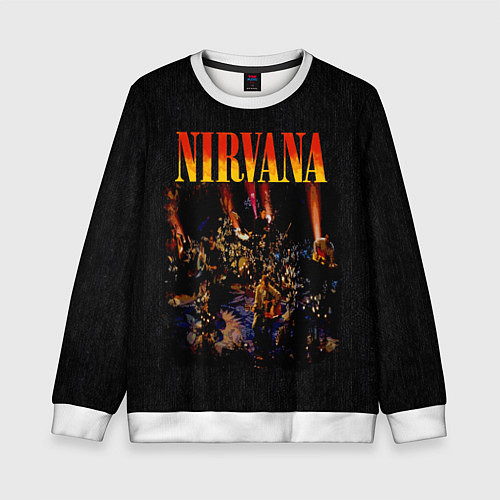 Детский свитшот Nirvana unplugget / 3D-Белый – фото 1