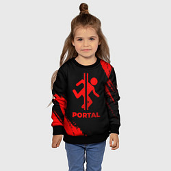 Свитшот детский Portal - red gradient, цвет: 3D-черный — фото 2