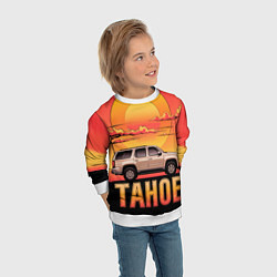 Свитшот детский Tahoe на закате джип, цвет: 3D-белый — фото 2
