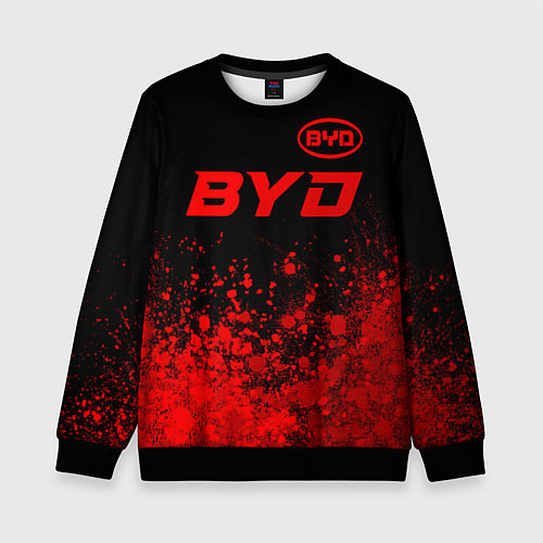 Детский свитшот BYD - red gradient посередине / 3D-Черный – фото 1