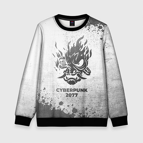 Детский свитшот Cyberpunk 2077 - white gradient / 3D-Черный – фото 1