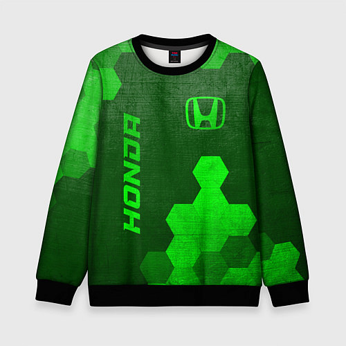 Детский свитшот Honda - green gradient вертикально / 3D-Черный – фото 1