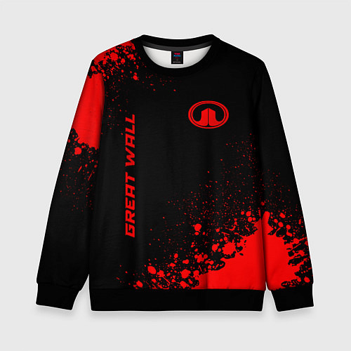 Детский свитшот Great Wall - red gradient вертикально / 3D-Черный – фото 1