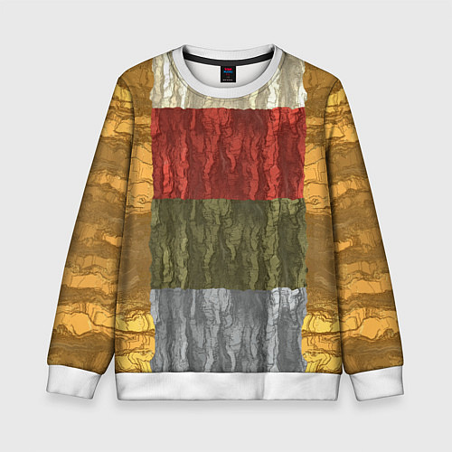 Детский свитшот Цветной узор абстрактная графика / 3D-Белый – фото 1
