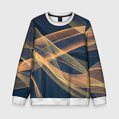 Детский свитшот Световые волны / 3D-Белый – фото 1