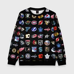 Свитшот детский Команды НХЛ на черном фоне, цвет: 3D-черный