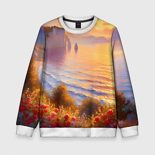 Детский свитшот Рассветный залив / 3D-Белый – фото 1