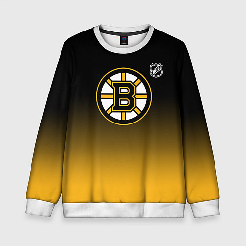 Детский свитшот Бостон Брюинз - градиент / 3D-Белый – фото 1