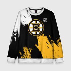 Свитшот детский Бостон Брюинз - разлитая краска, цвет: 3D-белый