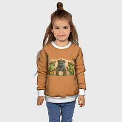 Свитшот детский Надежды маленький оркестрик в оранжевом, цвет: 3D-белый — фото 2