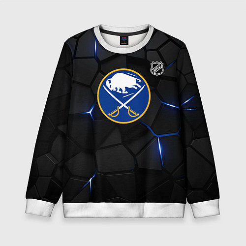 Детский свитшот Баффало Сейбрз - НХЛ хоккей / 3D-Белый – фото 1