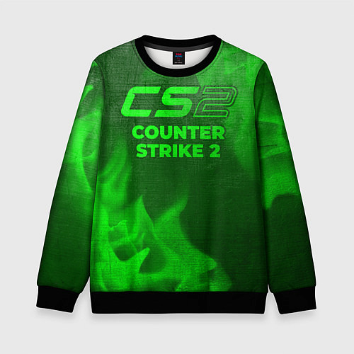 Детский свитшот Counter Strike 2 - green gradient / 3D-Черный – фото 1