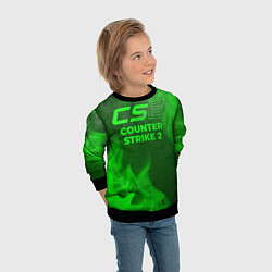 Свитшот детский Counter Strike 2 - green gradient, цвет: 3D-черный — фото 2