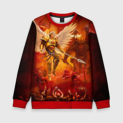 Свитшот детский Сангвиний великий ангел, цвет: 3D-красный