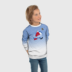 Свитшот детский Колорадо Эвеланш - геометрический градиент, цвет: 3D-белый — фото 2