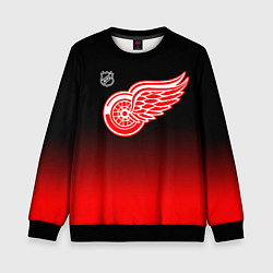 Свитшот детский Детройт Ред Уингз - градиент, цвет: 3D-черный