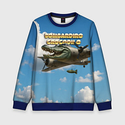 Свитшот детский Bombardino Crocodillo мем, цвет: 3D-синий