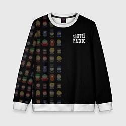 Свитшот детский Персонажи Южный парк и лого, цвет: 3D-белый