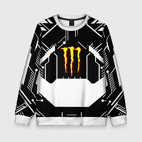 Детский свитшот Monster energy geometry / 3D-Белый – фото 1
