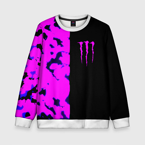 Детский свитшот Monster energy neon camo / 3D-Белый – фото 1