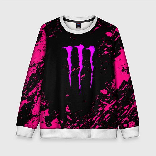 Детский свитшот Monster energy неоновые краски лого / 3D-Белый – фото 1