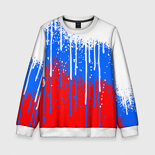 Детский свитшот Патриот - флаг / 3D-Белый – фото 1