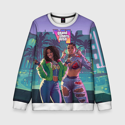 Детский свитшот Риал даймз из Gta 6 / 3D-Белый – фото 1