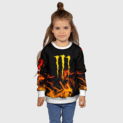 Свитшот детский Monster energy orange fire, цвет: 3D-белый — фото 2