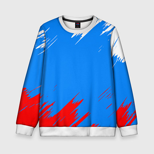 Детский свитшот Патриот Россия - флаг / 3D-Белый – фото 1