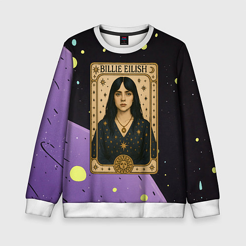 Детский свитшот Билли Айлиш в стиле Таро / 3D-Белый – фото 1