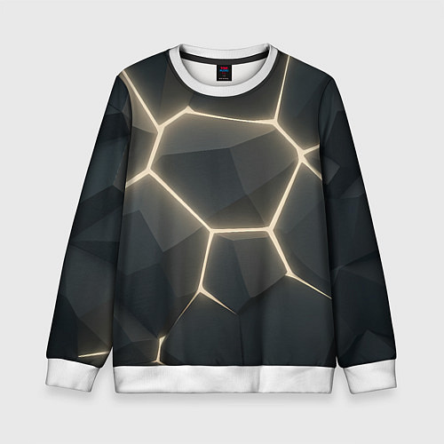 Детский свитшот Объемные серые плиты / 3D-Белый – фото 1