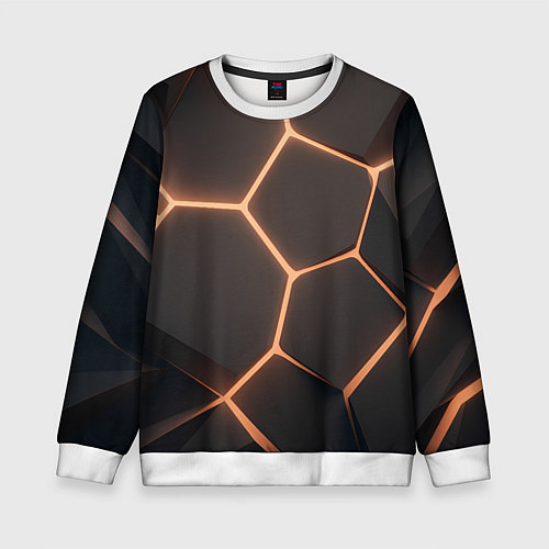 Детский свитшот Серая текстура из сот / 3D-Белый – фото 1