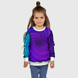 Свитшот детский Фиолетовая спираль, цвет: 3D-белый — фото 2