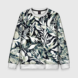 Детский свитшот Чёрно-белый стилизованный цветочный