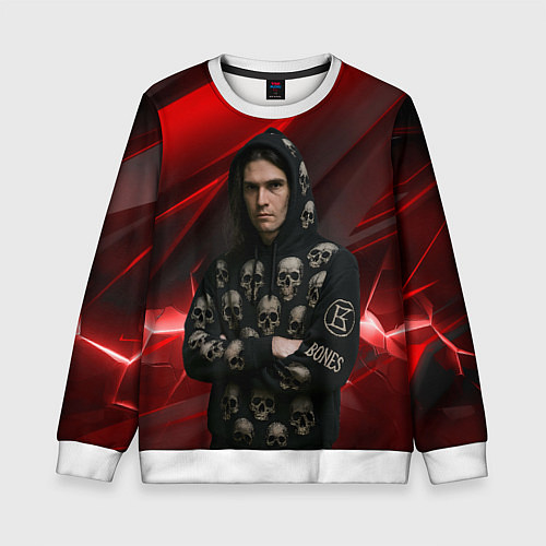 Детский свитшот Bones с черепами на худи / 3D-Белый – фото 1