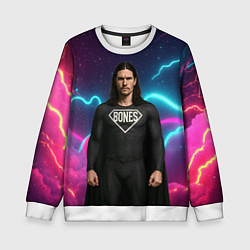 Свитшот детский Bones в образе супергероя, цвет: 3D-белый