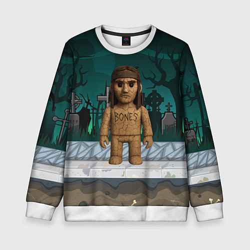 Детский свитшот Bones в стиле куклы Вуды / 3D-Белый – фото 1
