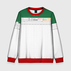 Свитшот детский Таблица Excel текстура, цвет: 3D-красный