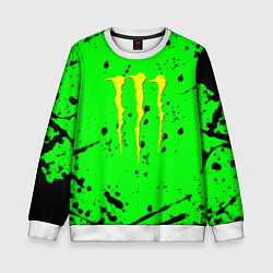 Свитшот детский Monster energy кислотные брызги, цвет: 3D-белый