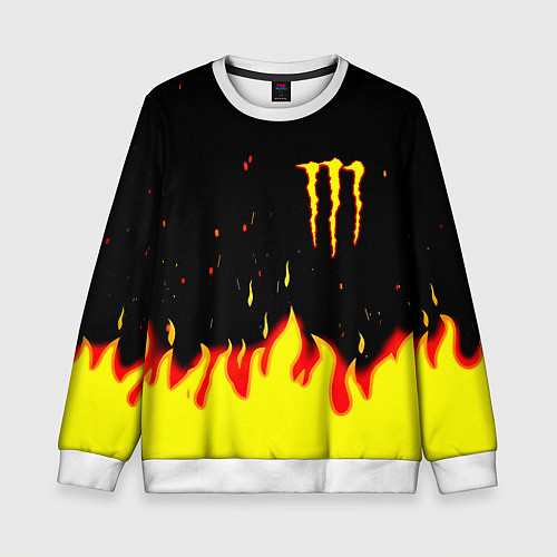 Детский свитшот Monster energy fire steel / 3D-Белый – фото 1