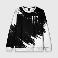 Свитшот детский Monster energy краски штрихи белые, цвет: 3D-белый