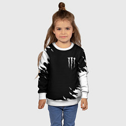 Свитшот детский Monster energy fire white, цвет: 3D-белый — фото 2