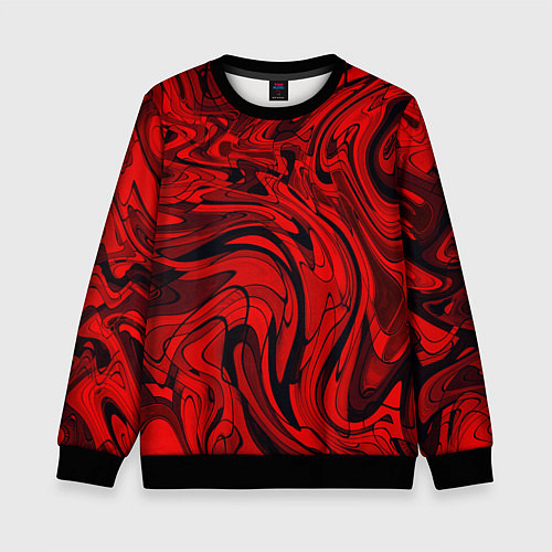 Детский свитшот Красный смешение пластика / 3D-Черный – фото 1
