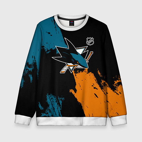 Детский свитшот Сан Хосе Шаркс - два цвета / 3D-Белый – фото 1